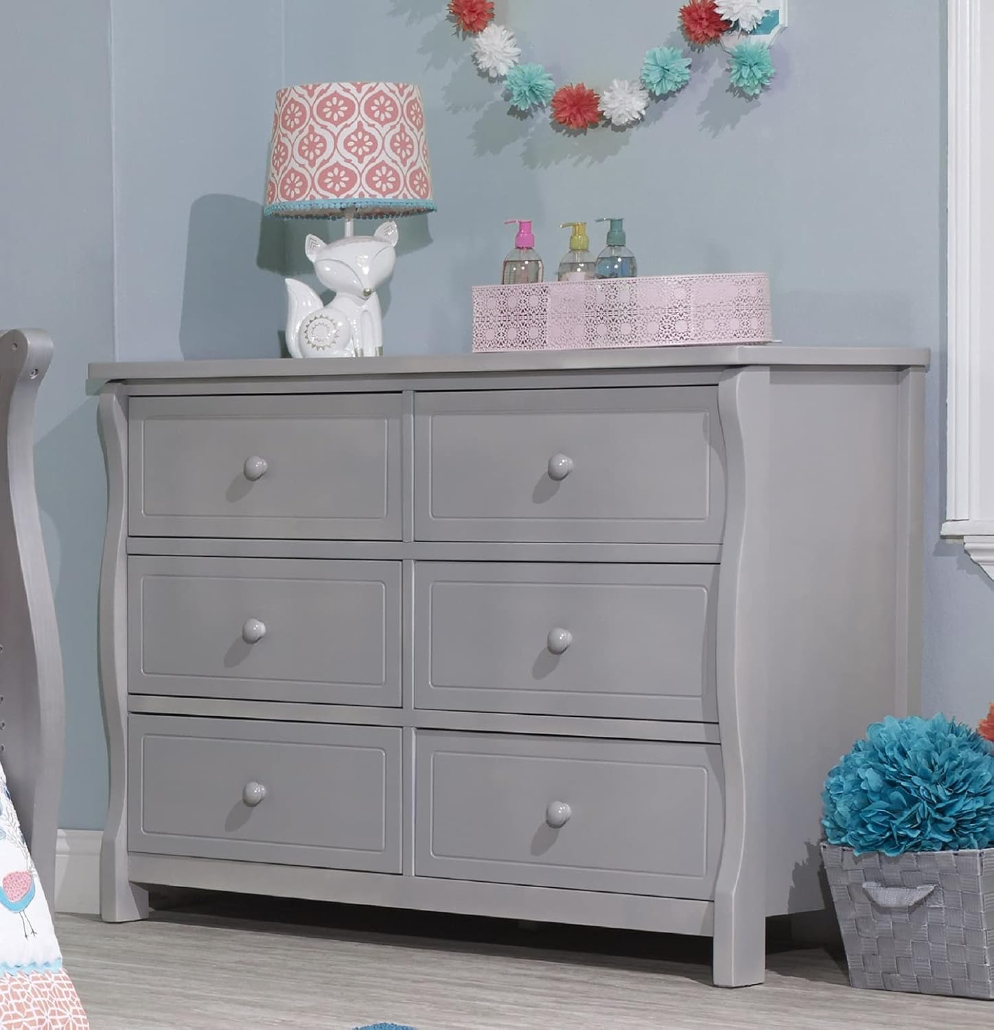 Sorelle Furniture Princeton Baby Dresser – Nursery Storage with Drawers, Kids Bedroom Furniture for Child's & Infant – Weathered Gray