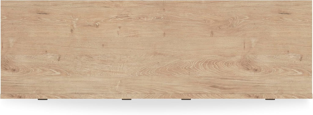 Signature Design by Ashley Cielden French Country 6-Drawer Dresser and Mirror with Safety Stop, Light Brown