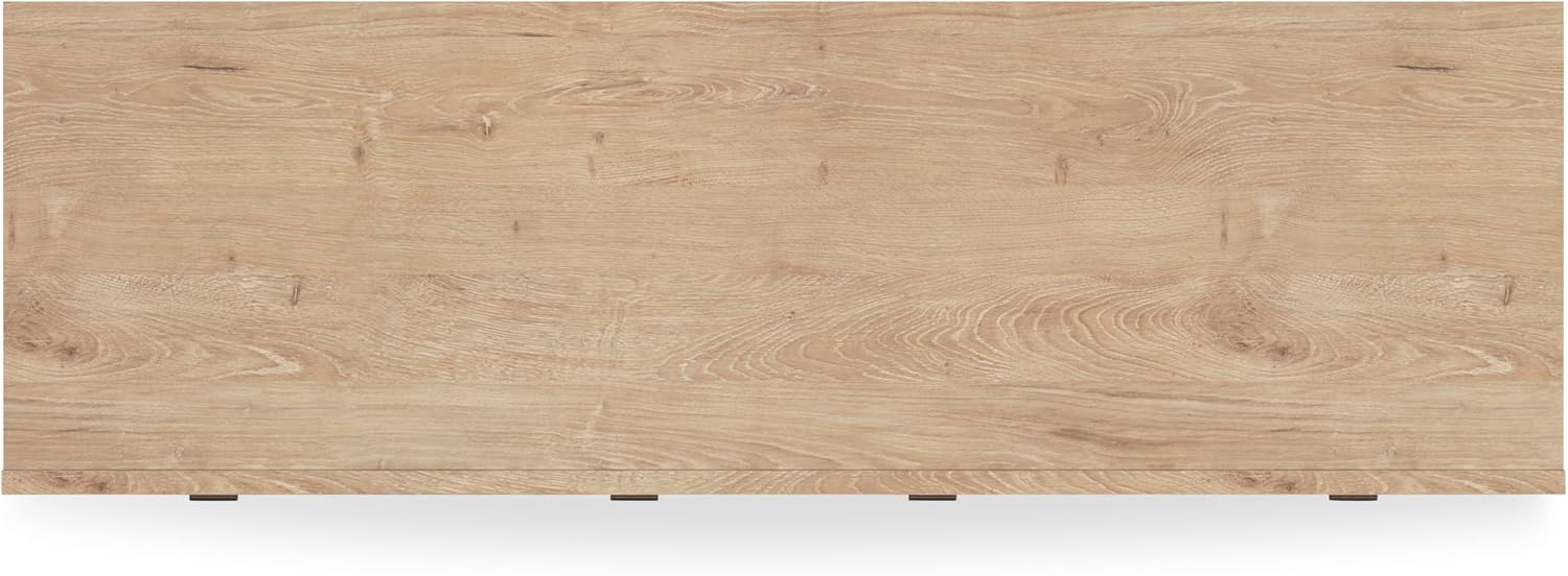 Signature Design by Ashley Cielden French Country 6-Drawer Dresser and Mirror with Safety Stop, Light Brown