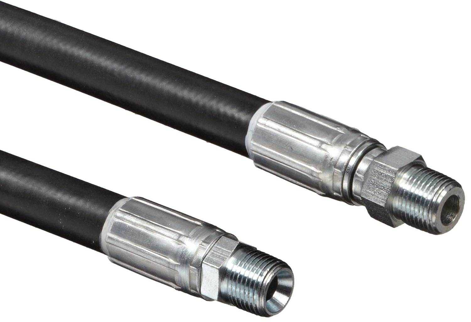 Goodyear EP Neptune 4500 Black Nitrile Rubber Pressure Washer Hose Assembly, 3/8' NPT Male Swivel Connection, 4500 PSI Maximum Pressure, 50' Length, 3/8' ID