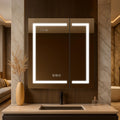BLOSSOM Recessed or Surface LED Mirror Medicine Cabinet with Lights, LED Medicine Cabinet w/Defogger, Dimmer, 3X Makeup Mirror, Outlets & USB (30x32/Zoom Mirror)