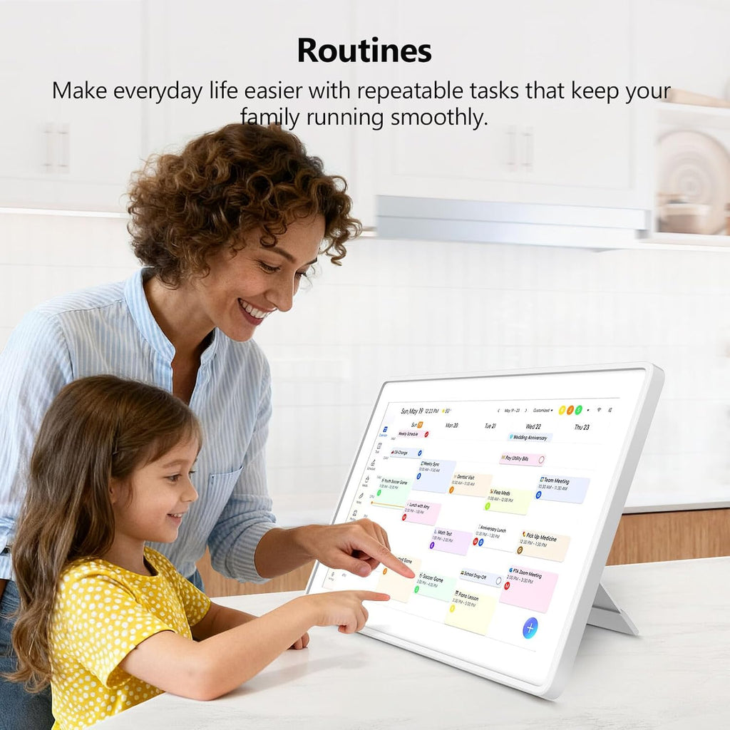 Kinstone Electronic Calendar, 15.6 Inch Wall Planner Smart Digital Calendar | Touchscreen Family Planner with Shared Calendar, Meal Planner, Chore Chart, Digital Photo Frame, Google Calendar Sync