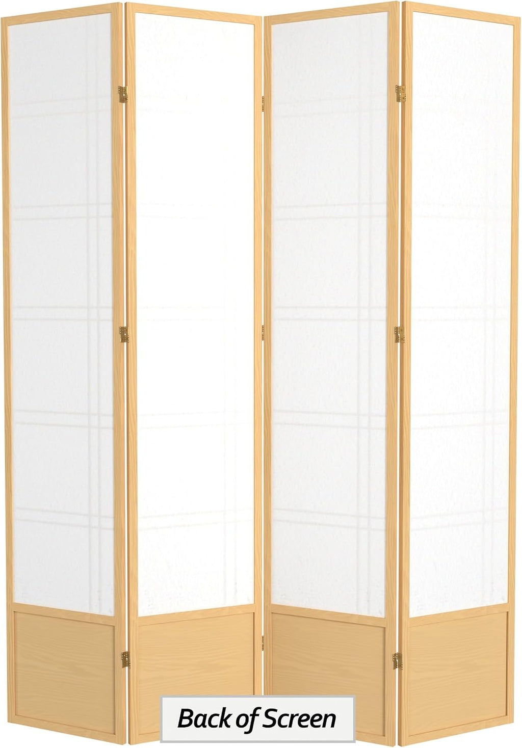 Oriental Furniture 7 ft. Tall Double Cross Shoji Screen - Natural - 4 Panels