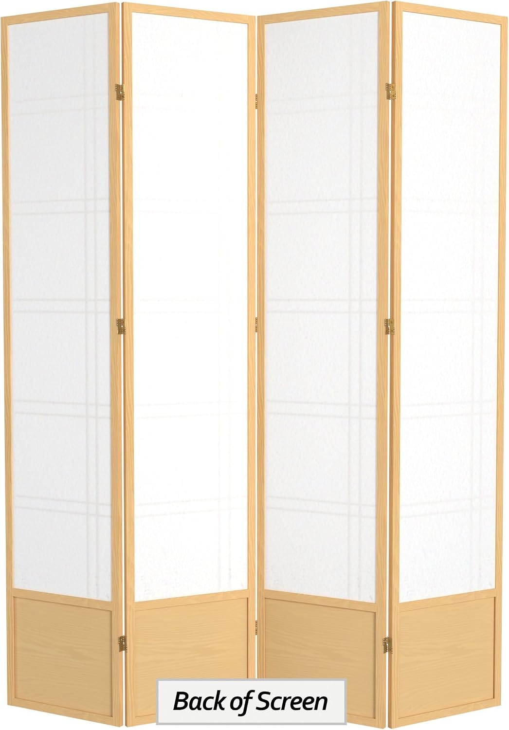 Oriental Furniture 7 ft. Tall Double Cross Shoji Screen - Natural - 4 Panels