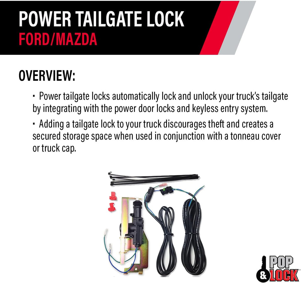 Pop & Lock - Power Tailgate Lock Fits Ford F150, Models 1997 to 2004 - for Tailgate With or Without OEM Manual Lock (PL8200)
