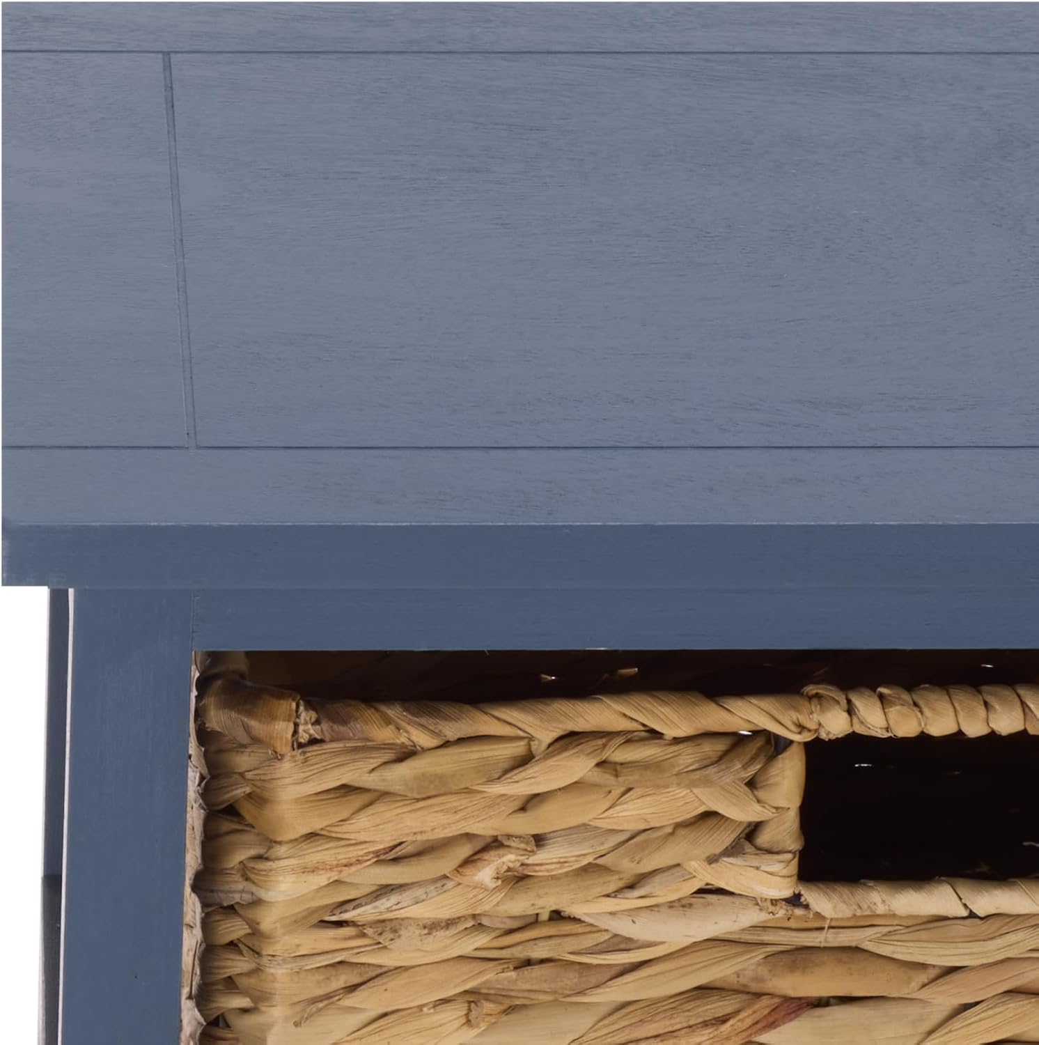 SAFAVIEH Furniture - Vedette 5-Basket Storage Tower - Blue - Solid Wood - Coastal Basket Tower Design - Ideal for Entryway, Living Room, 17.5' W x 13.5' D x 46' H - Fully Assembled (AMH5739H)