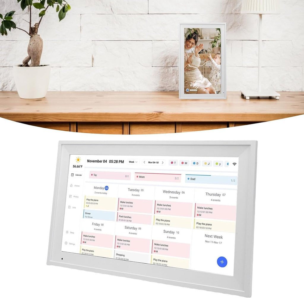 POCREATION Smart Digital Calendar, 15.6 Inch Touchscreen Wall Mounted Family Planner with 1920x1080 FHD Display and WIFI Sync, for Calendar (US Plug)