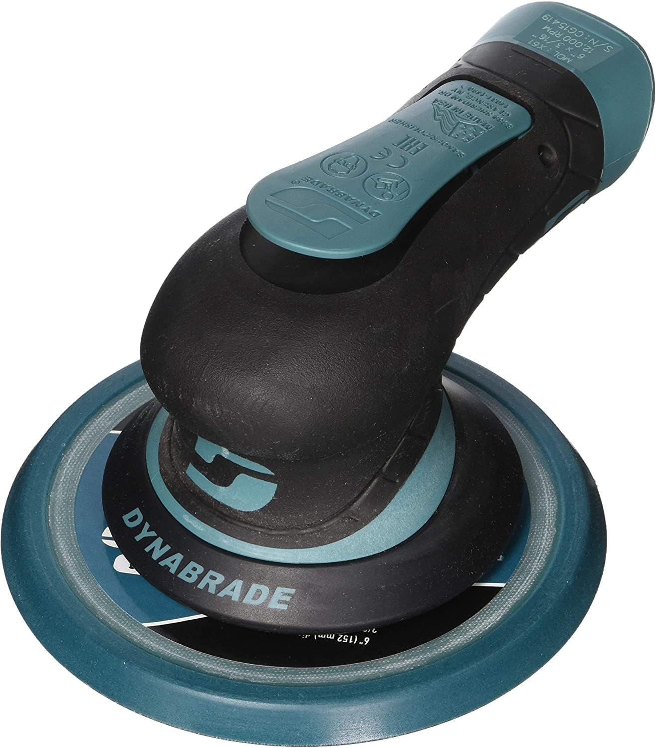 Dynabrade (X61) Dynorbital Extreme 6' (152 mm) Diameter Random Orbital Sander, Non-Vacuum, Vinyl Pad Face | Proportionate 3/16' (5 mm) Diameter Orbit | 12000 RPM Pneumatic Motor
