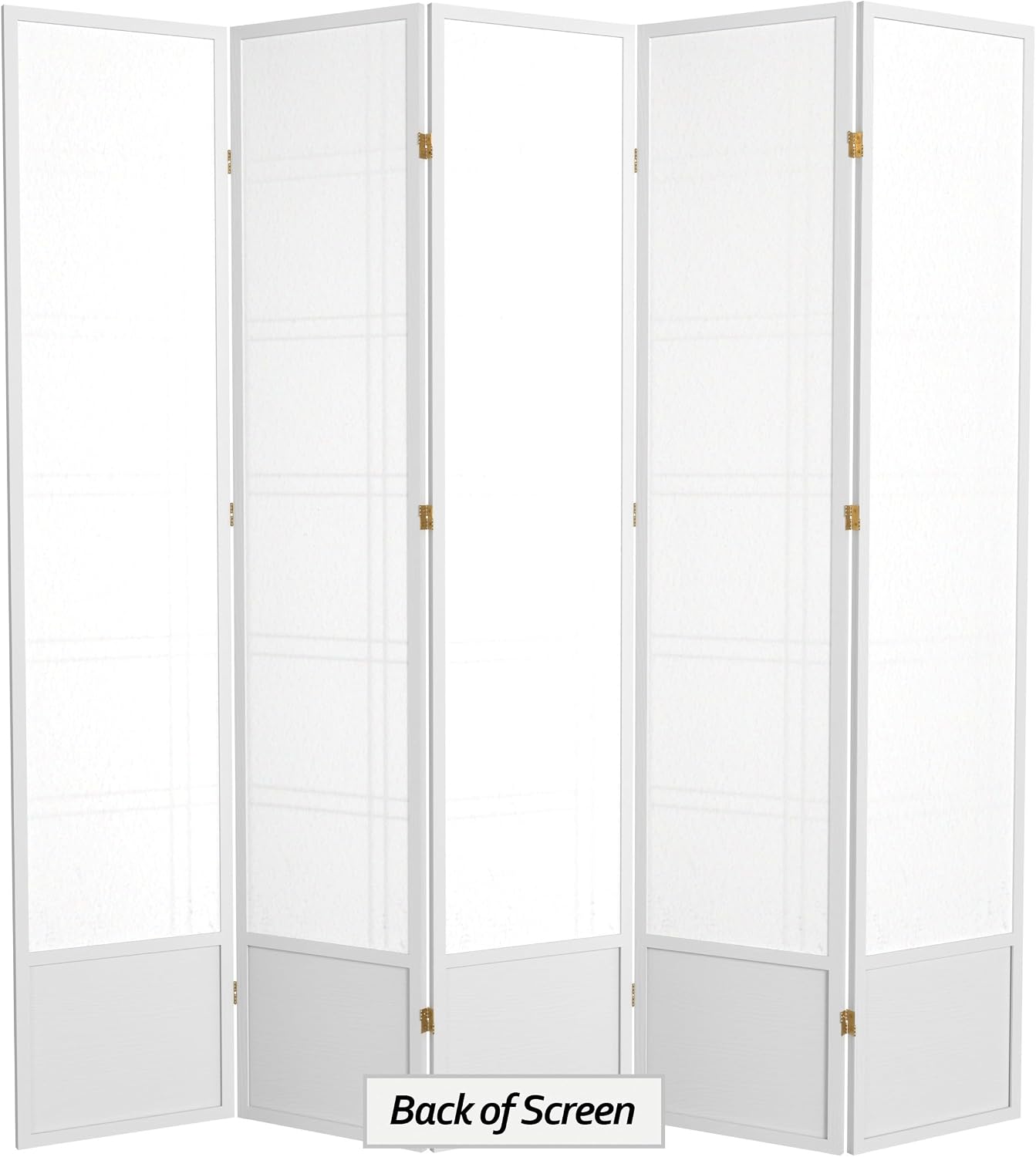 Red Lantern 7 ft. Tall Double Cross Shoji Screen - White - 5 Panels