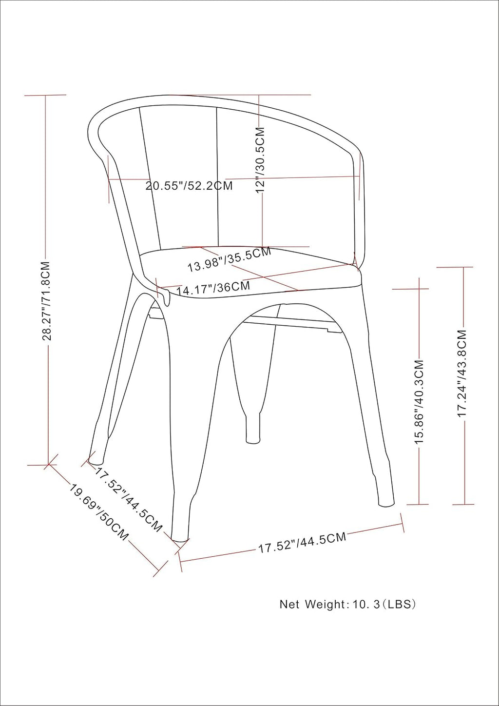 SIMPLIHOME Larkin Dining Arm Chair Set in Distressed Black, Silver, 20.1'W x 20.1'D x 28.2'H, Industrial Metal Chairs for Dining Room, Kitchen (Set of 2)