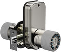 Double Sided Keypad Door Knob with Dual Cylinders and Key Alike, iuknob Keyless Entry Smart Door Lock for Entrance, Fence, Gate, Swimming Pool,Waterproof and Weatherproof for Outdoor & Interior Door.