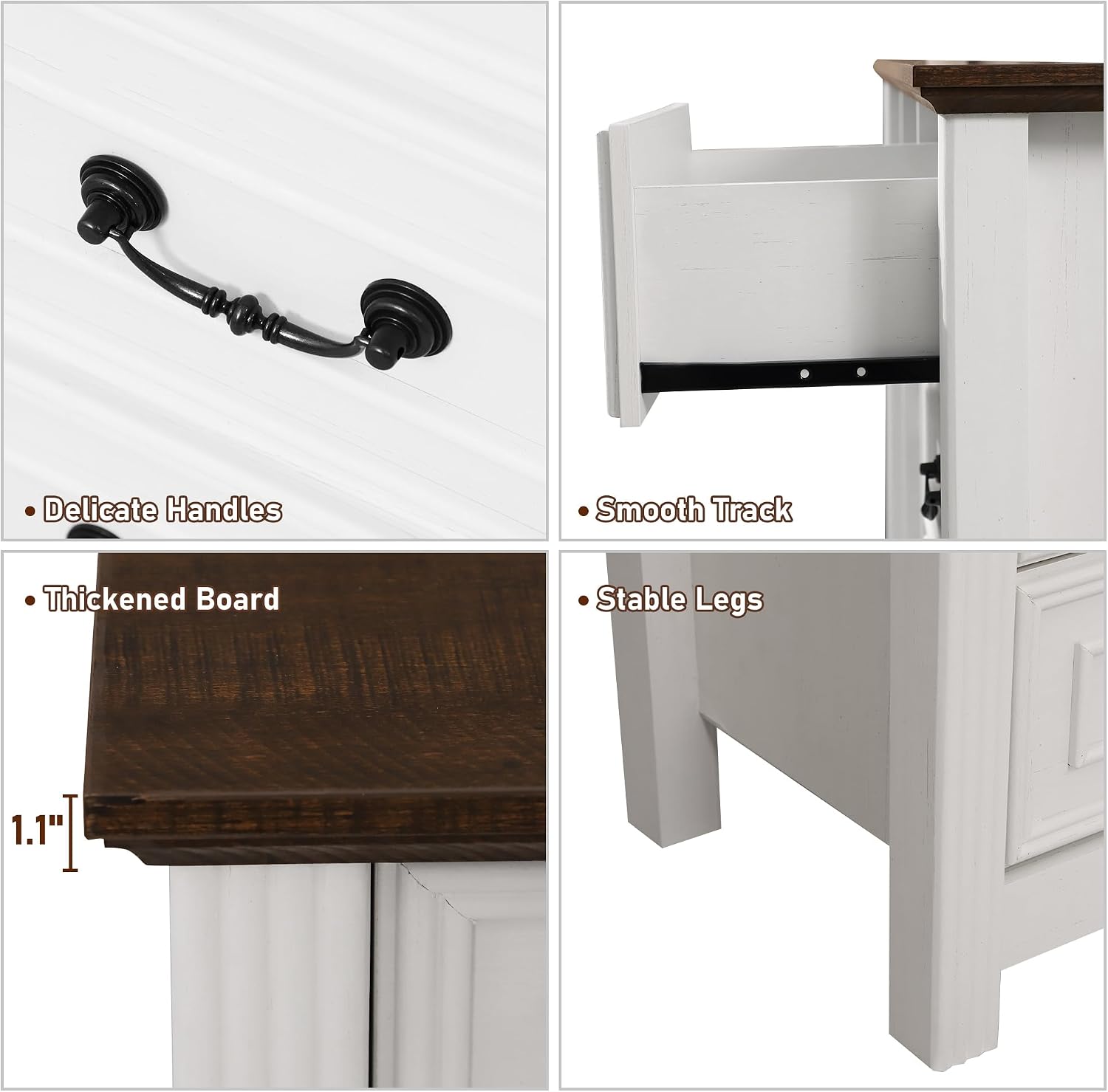 chartustriable Farmhouse 7 Drawer Dresser for Bedroom, 47' Wood Chest of Drawers with Rustic Handles, Wide Closet Dressers Organizer, Living Room, Hallway, Bedroom Furniture(7 Drawers White)