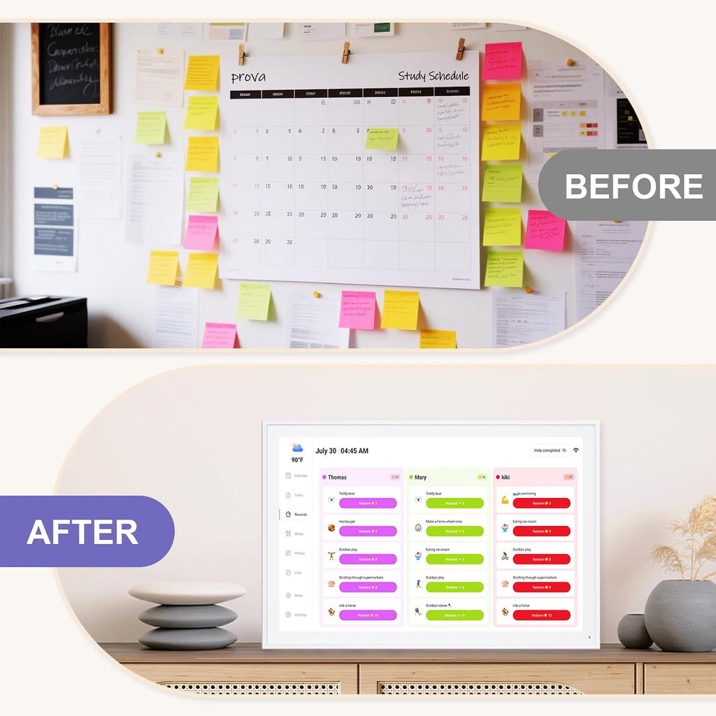 Digital Calendar, Smart WiFi Electronic Calendar&Chore Chart, IPS Touch Screen HD Display for Family Schedules, Share Moments Instantly from Anywhere (14)