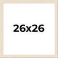 26x26 Frame Barnwood White Solid Wood Picture Frame Width 1.5 Inches | Interior Depth 0.5 Inches | Whitewashed Distressed Frame with UV Acrylic, Foam Board Backing & Hanging Hardware