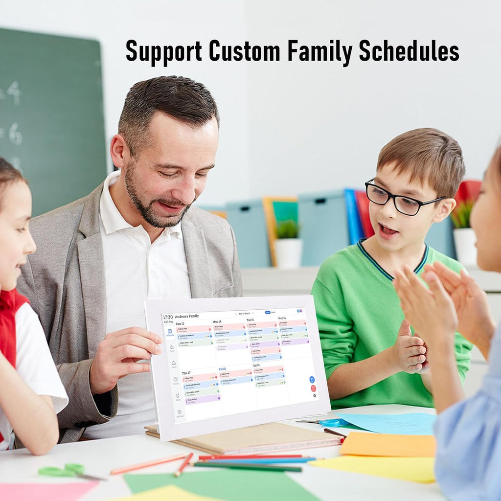 13.3 Inch WiFi Touchscreen Digital Calendar, AI Portrait Restoration Meal Planning Smart Family Planner Display, Digital Calendar for Kitchen Wall Home Office