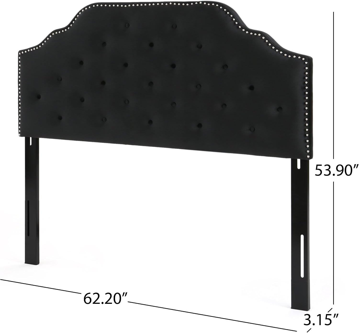 Christopher Knight Home Silas Velvet Headboard, Queen / Full, Black / Black