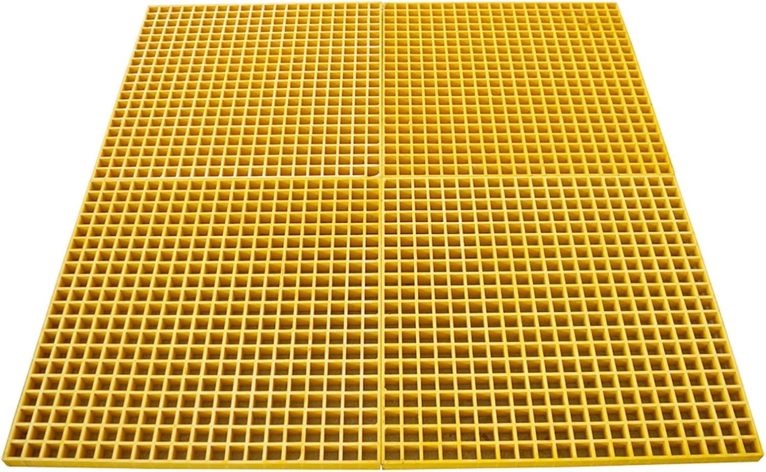 2.6ft*2.6ft Fiberglass Grating 1.5'' Thickness Yellow Car Wash Grille Square FRP Floor Grid for Floors Outdoor Drain Cover (1 PC)