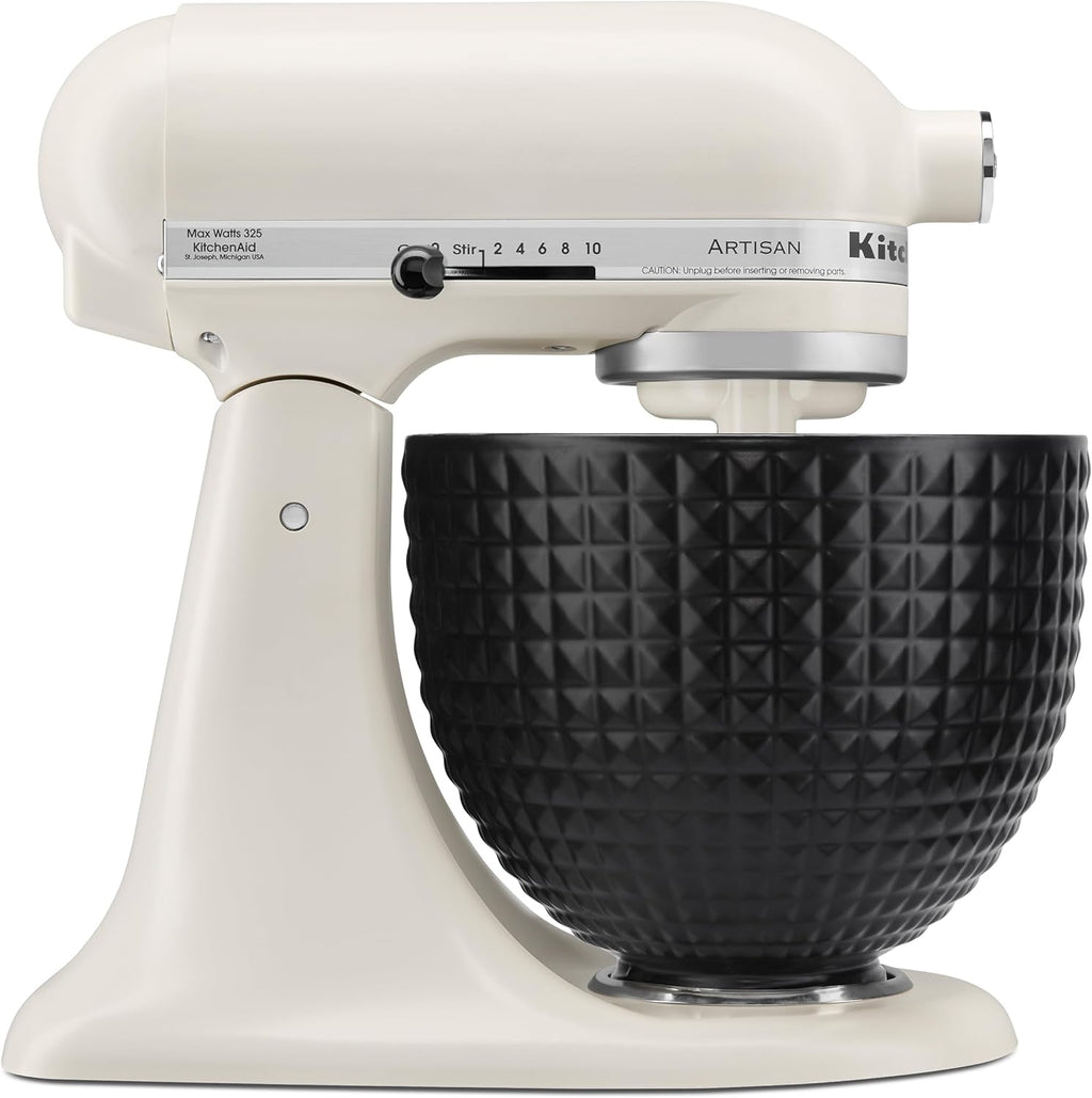 KitchenAid 5 Quart Black Studded Ceramic Bowl 4.5 or 5 Q Tilt-Head Stand Mixers, KSM2CB5LS