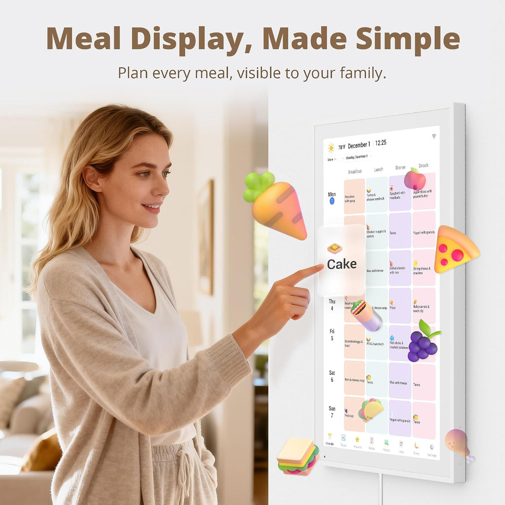 Dragon Touch 21.5 inch Digital Calendar Chore Chart – Interactive Touchscreen, Smart Family Planner, Hearth Display Desk Digital Calendar Seamless Scheduling