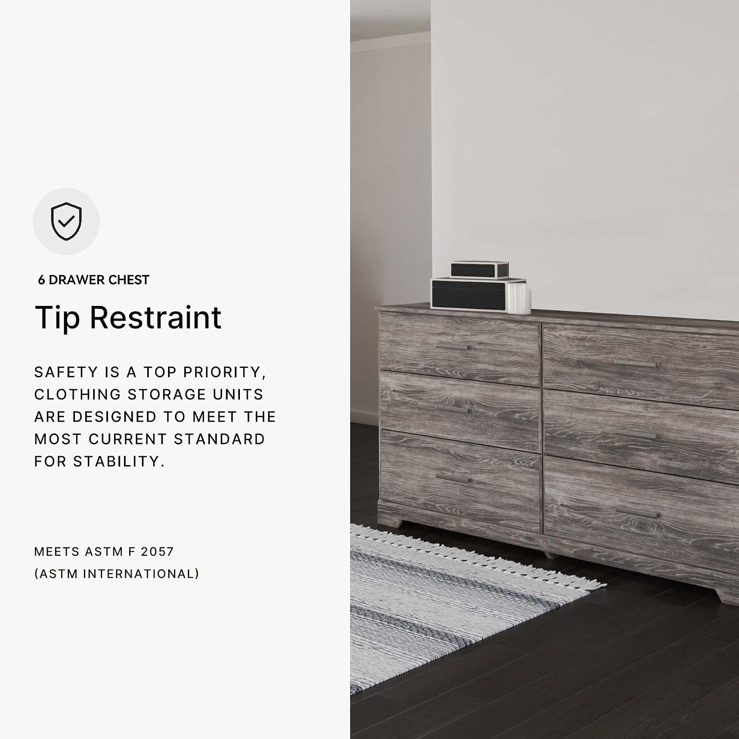 Signature Design by Ashley Ralinski 6 Drawer Dresser, Warm Gray