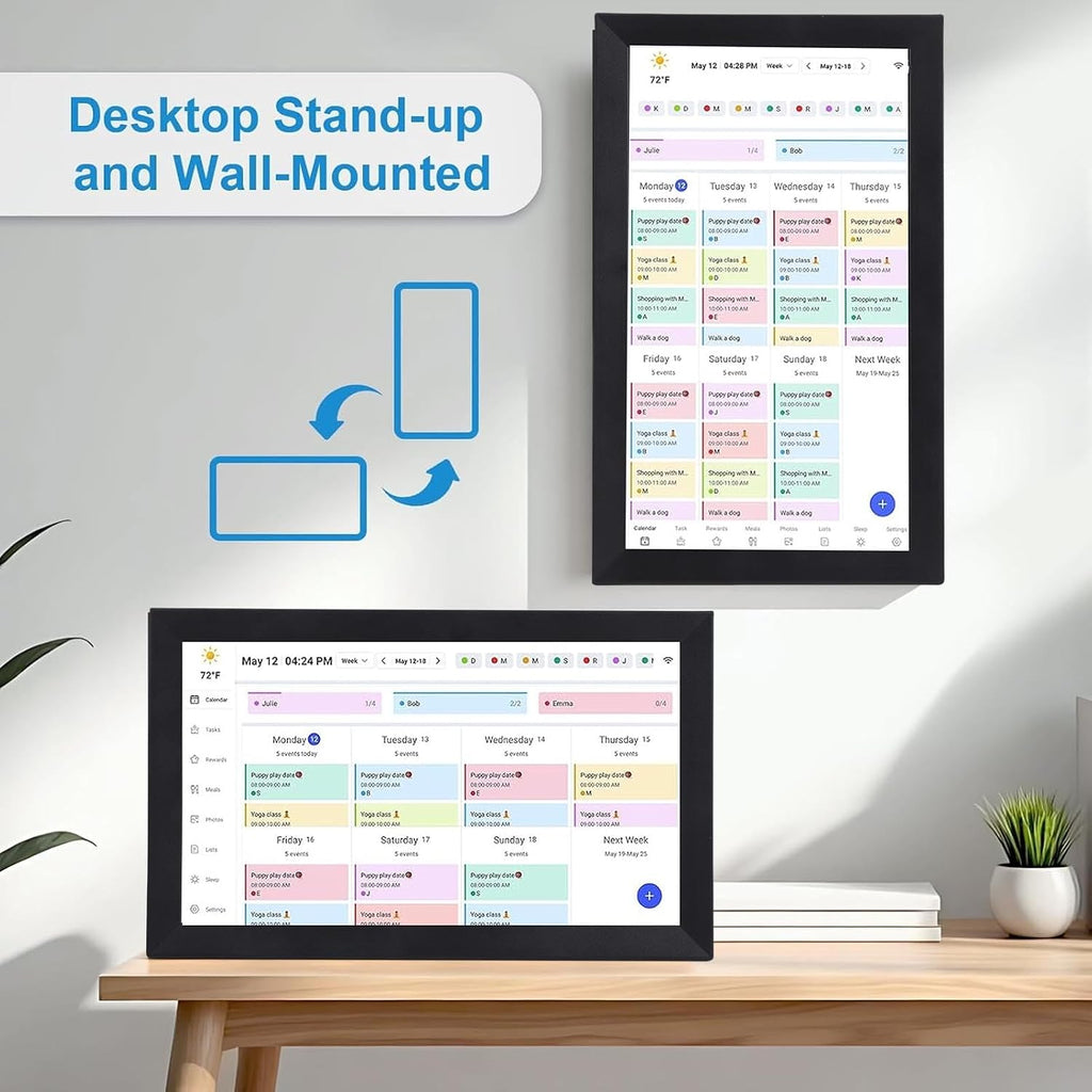fosa 15.6 Inch Digital Calendar, Touchscreen Smart Family Wall Planner with 1080P HD Display and WiFi Sync, for Home Office Wall Mount Desktop (US)