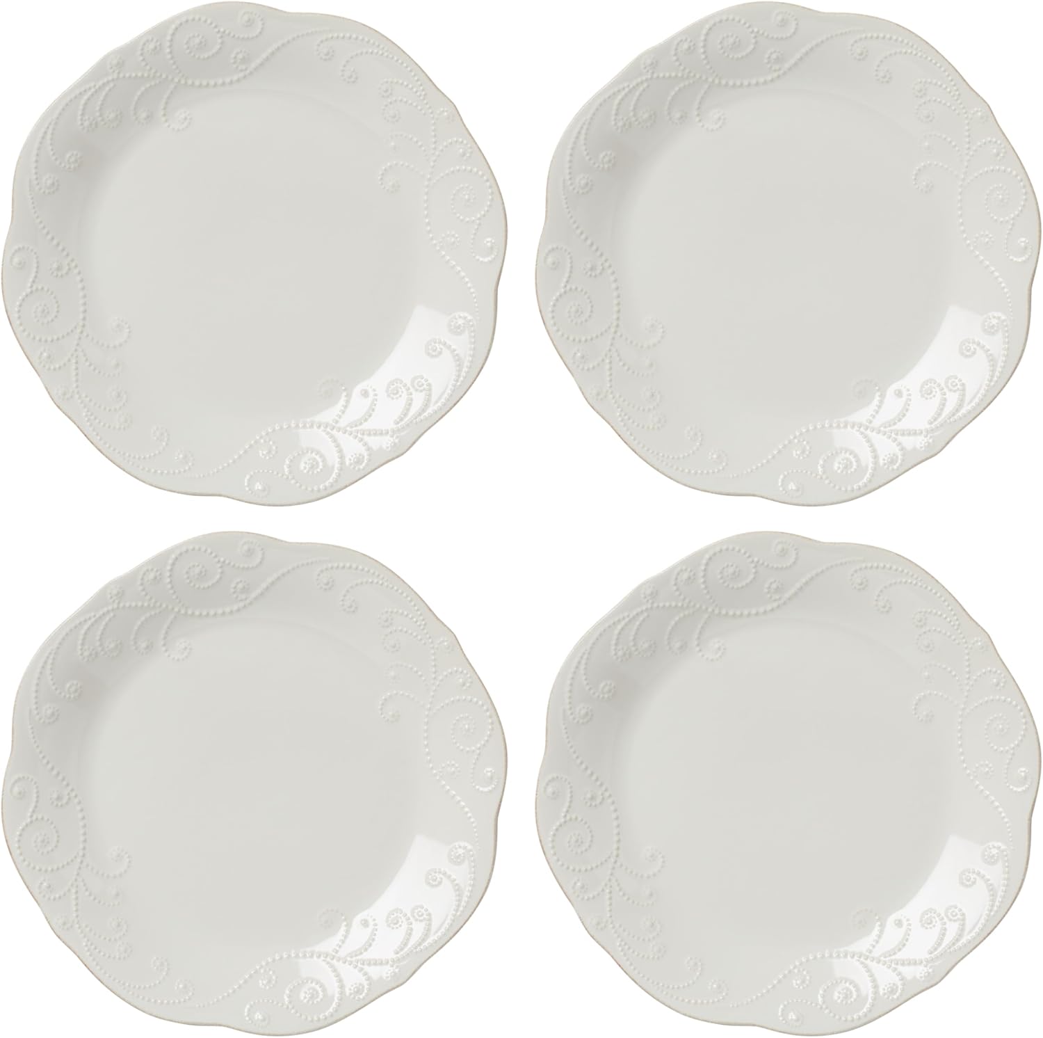 Lenox 890951 French Perle 12-Piece Plate & Bowl Dinnerware Set White
