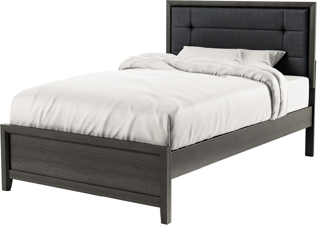 Furniture of America Livorn 3-Piece Gray Wood Bedroom Set - Full + 2 Nightstands