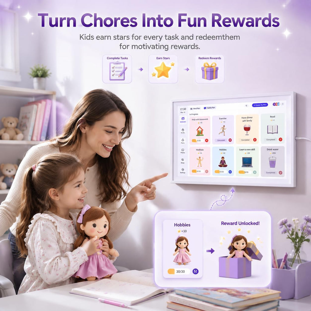 Digital Calendar Wall Touch Screen, No subscription fees,15.6 Inch | Smart Electronic Calendar with WiFi, Chore Chart, Meal Planner, Voice Record, AI Photo Repair, Wall/Desk Mount, Gift for Mom