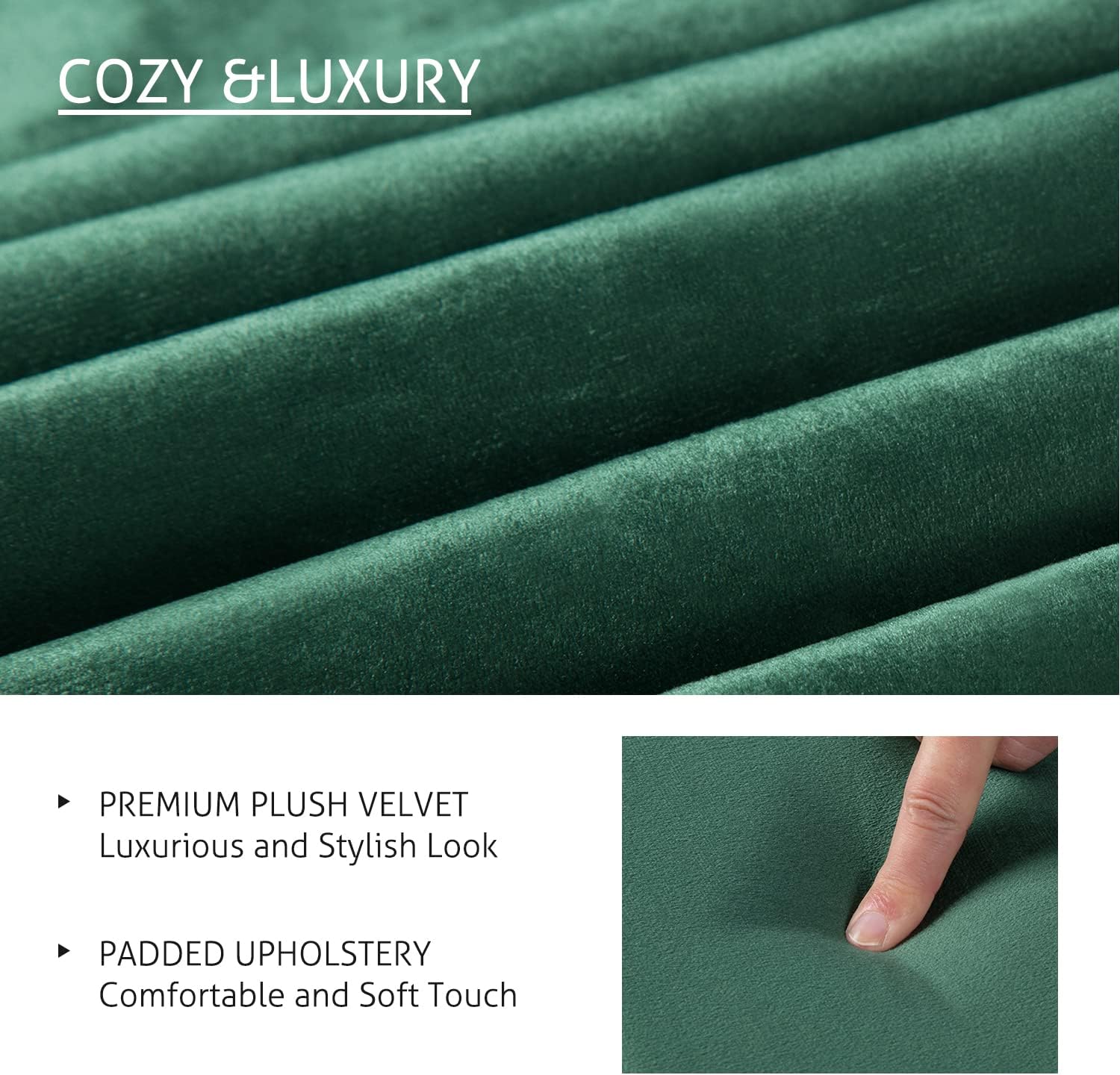 SHA CERLIN Full Bed Frame/Velvet Upholstered Platform Bed Frame with Headboard/Strong Wood Slats Support/Mattress Foundation/No Box Spring Needed - Green