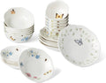 Lenox Dinnerware Set, Butterfly Meadow 24-Piece Bowls Set, Service For 6, Elegant Porcelain Dinnerware, Microwave And Dishwasher Safe, Dish Set, Plates & Dishes, Ramen Bowl (Assorted, 24 Piece)