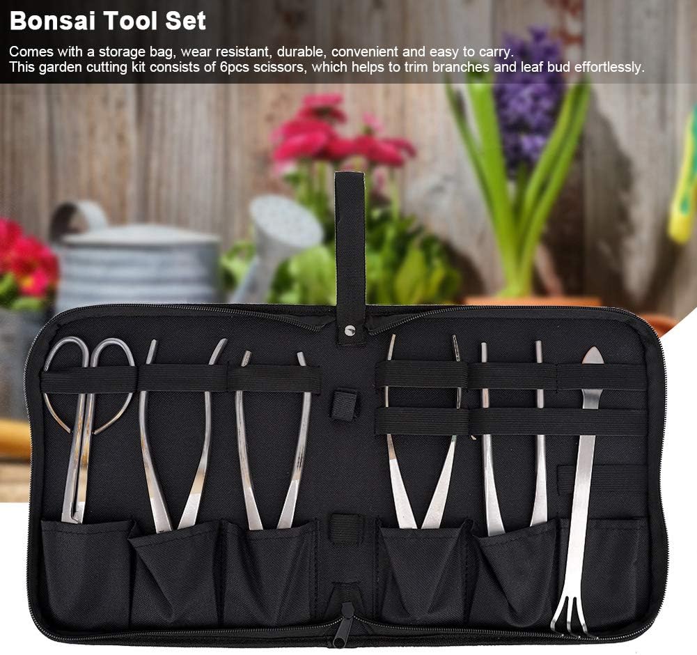 6X Bonsai tools, gardening plant and tree pruning tools, including concave shears, ball shears, trunk splitters and bonsai scissors.
