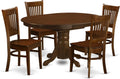 East West Furniture KEVA5-ESP-W 5 Piece Kitchen Table Set for 4 Includes an Oval Dining Table with Butterfly Leaf and 4 Dining Room Chairs, 42x60 Inch, Espresso