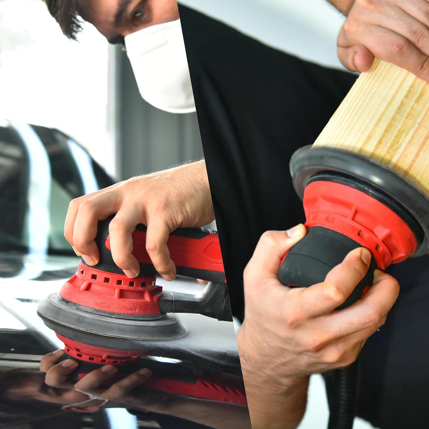 Random Orbital Sander Brushless 350W 3A Multi-function Variable Speed Electric Corded Orbital Sanders Machine for Woodworking, car，Drywall Sanding, Polishing，Random Color