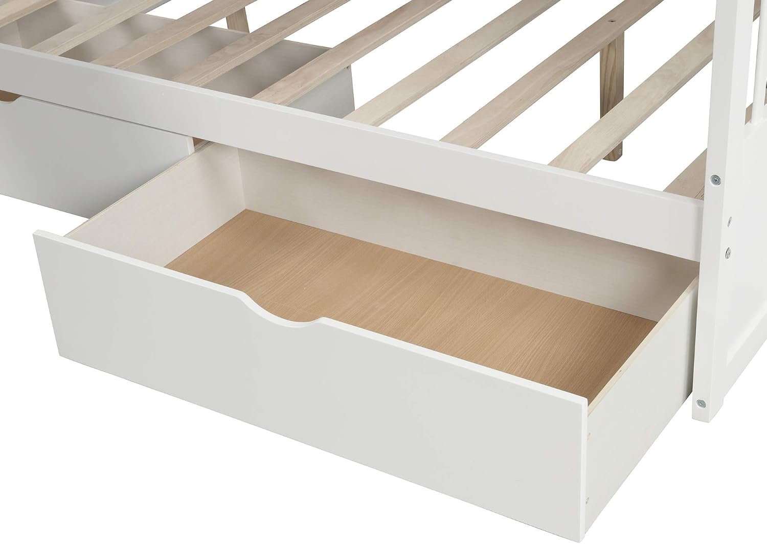 SOFTSEA Twin Over Full Bunk Bed with Staircase and Slide Storage Solid Wood Bunk Beds with Storage Drawers for Kids, No Box Spring Needed