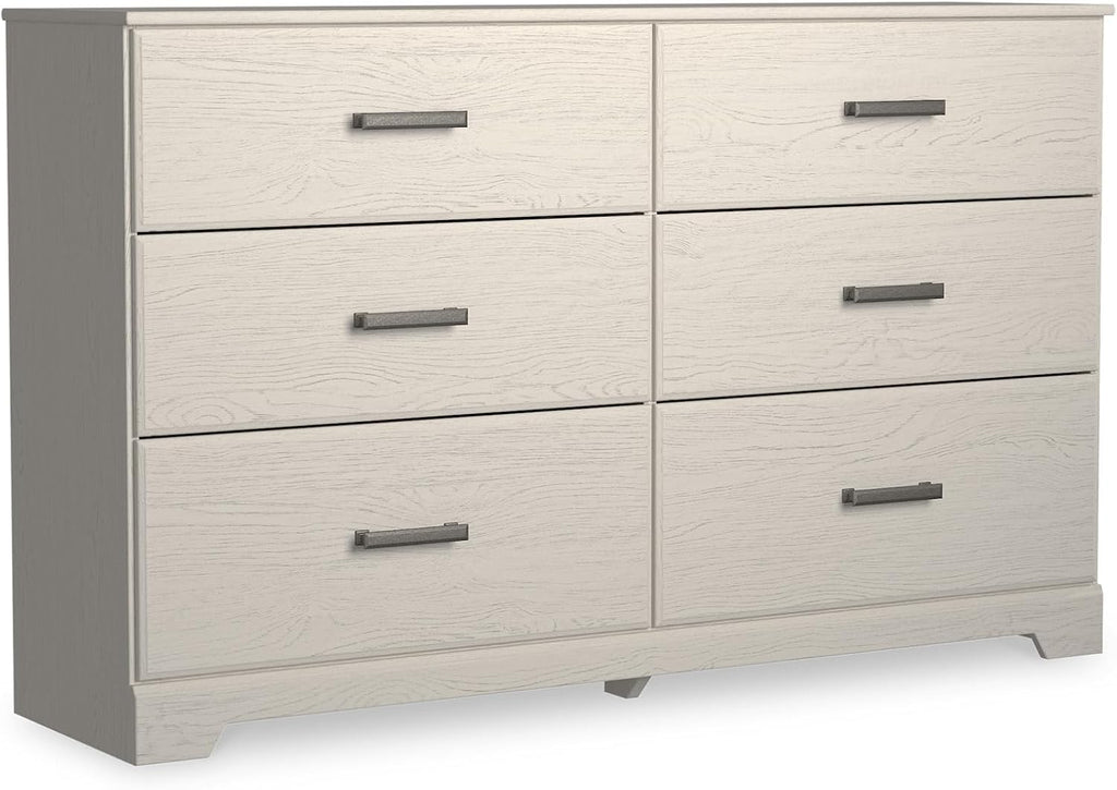 Signature Design by Ashley Stelsie Modern Scandinavian 6 Drawer Dresser, Whitewash