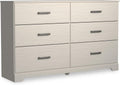 Signature Design by Ashley Stelsie Modern Scandinavian 6 Drawer Dresser, Whitewash