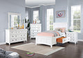 MASARA 3-Piece Transitional Queen Bedroom Set in White Finish, Engineered Solid Wood, Others