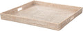 KOUBOO La Jolla Rattan Tray, Square Woven Tray - Decorative Coffee Table, Breakfast Tray, Home Decor Basket Style, Extra Large, White-Wash