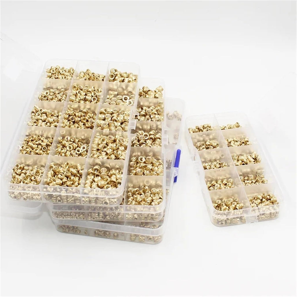 Knurled Nut Hot Melt Brass Heat Insert Nut Iron Tip Embedded Heating Knurled Inserts Nuts 3D Printer Notebook for Plastic Parts 3D Printing Components(1400pcs M2-M4)