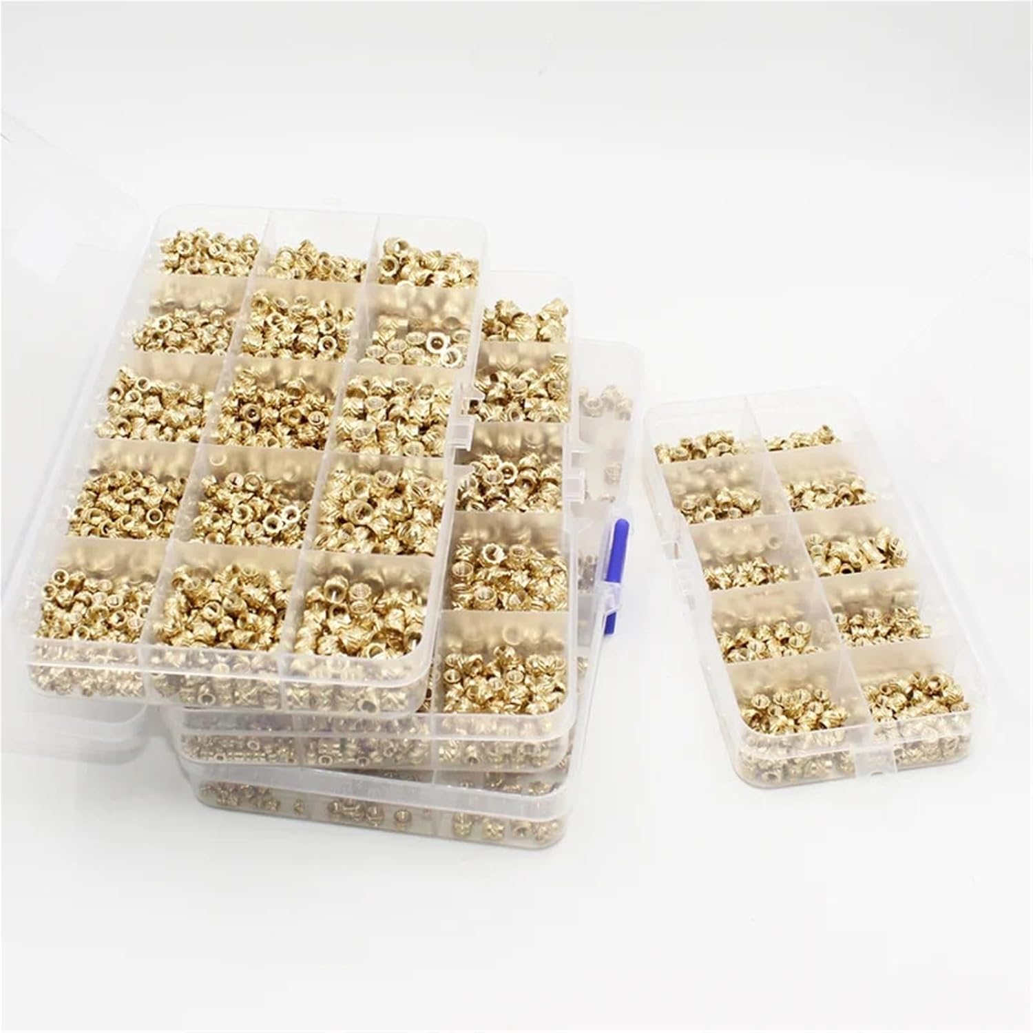 Durability Hot Melt Brass Heat Insert Nut Iron Tip Embedded Heating Knurled Inserts Nuts 3D Printer Notebook(1400pcs M2-M4)