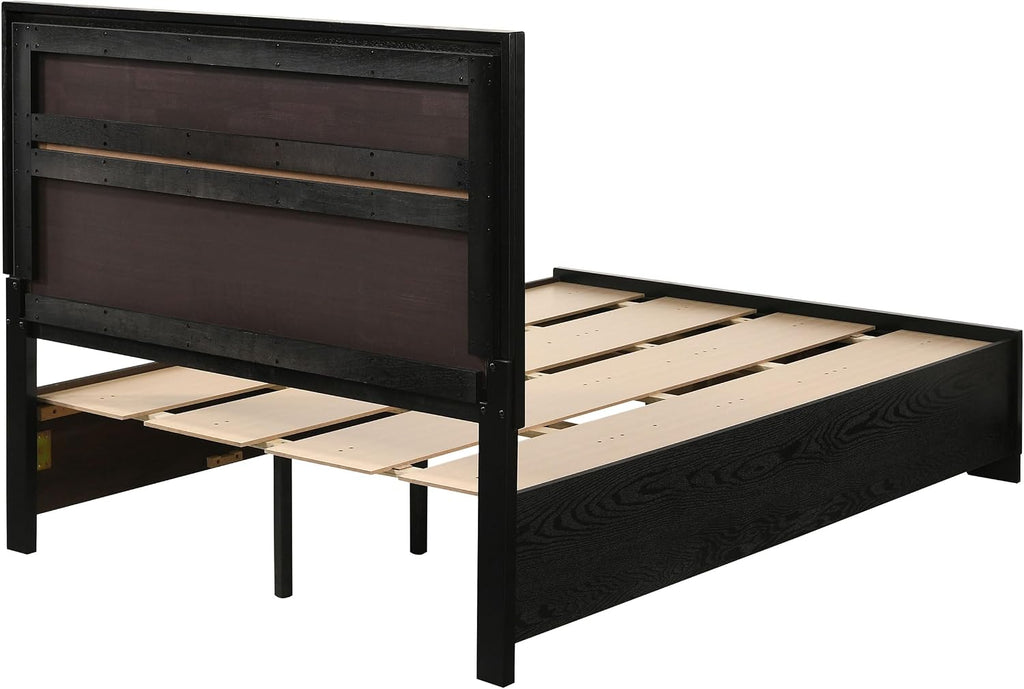 Coaster Home Furnishings Miranda Contemporary Wood Full Size Storage Panel Bed Frame 50-inch Headboard Black 206361F