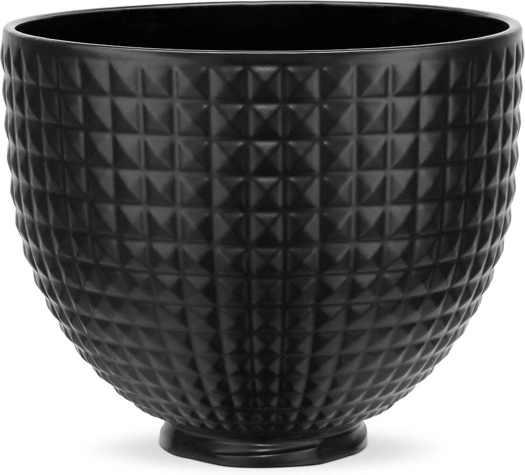 KitchenAid 5 Quart Black Studded Ceramic Bowl 4.5 or 5 Q Tilt-Head Stand Mixers, KSM2CB5LS