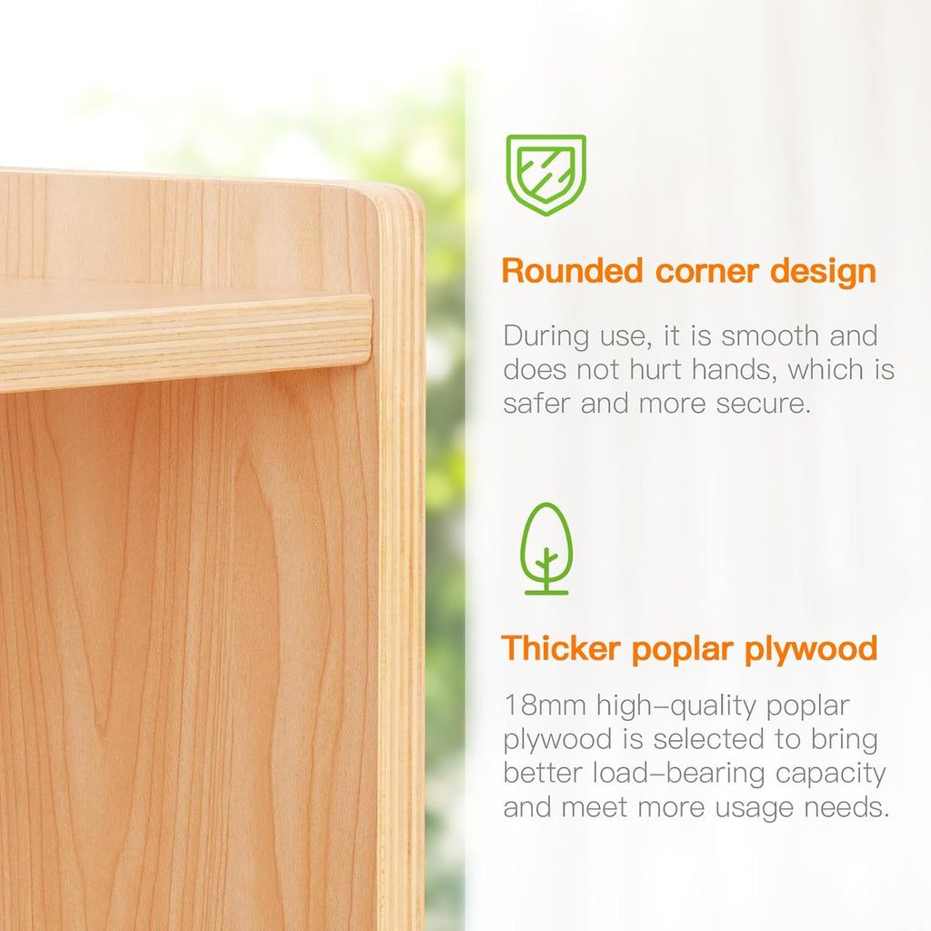 OOOK Montessori Toy Shelf, Toy Storage Shelves, Wooden Storage Cabinet, 5 Cubby Children Bookcase, Kids Bookshelf for Playroom, Nursery, Daycare, Preschool, Classroom Furniture