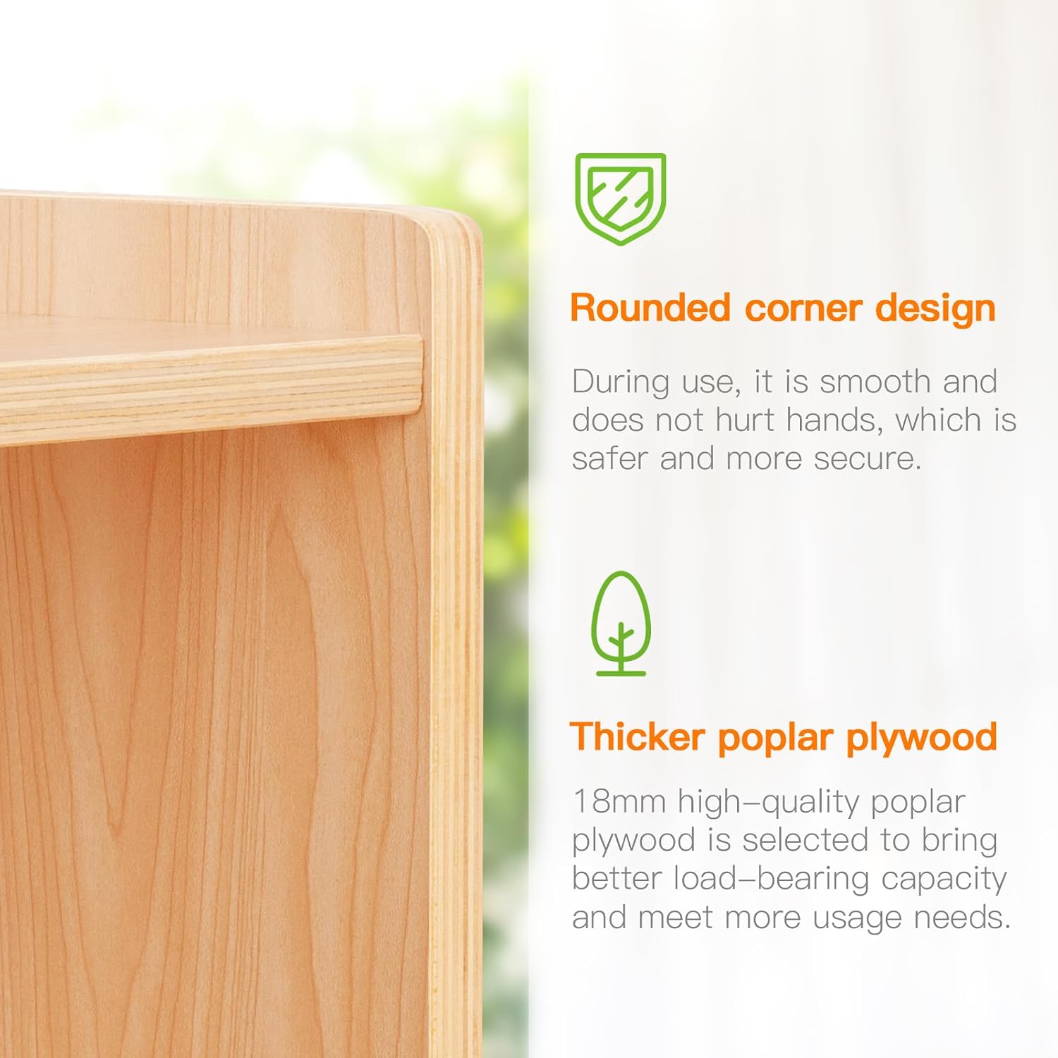 OOOK Montessori Toy Shelf, Toy Storage Shelves, Wooden Storage Cabinet, 5 Cubby Children Bookcase, Kids Bookshelf for Playroom, Nursery, Daycare, Preschool, Classroom Furniture