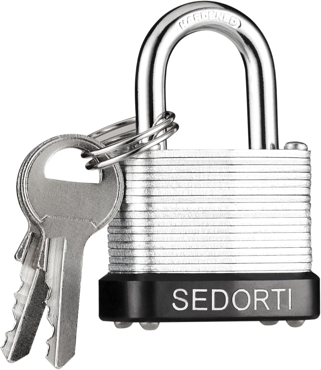 SEDORTI Laminated Steel Padlock Set, KA# 1423, 1-1/4' Wide Body, Small Heavy Duty Locker Lock, Keyed Alike Padlocks, Lock for Gym Locker, Luggage, Suitcase, Baggage, Toolbox, Case, Pack of 120