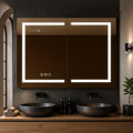 Blossom LED Mirror Medicine Cabinet with Lights, 48x32 Inch, Lighted Bathroom Mirror Medicine Cabinet with Defogger, Recessed/Surface 3X Makeup Mirror, Adjustable Brightness, Outlets & USB, A2(M)-48