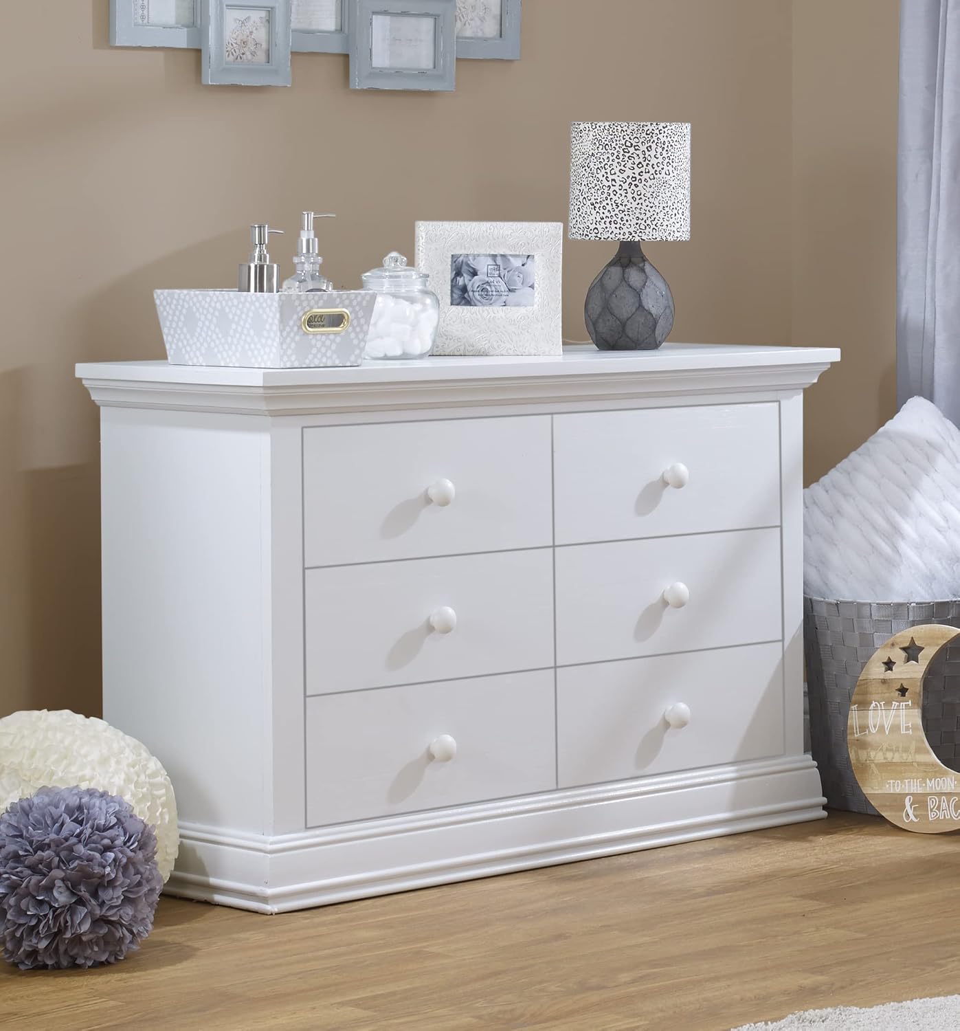 Sorelle Furniture Paxton Baby Dresser – Dresser for Nursery, Kids Bedroom Furniture, Baby Dresser Drawers, Storage for Child's Room with Drawers, Nursery Furniture for Infant-White