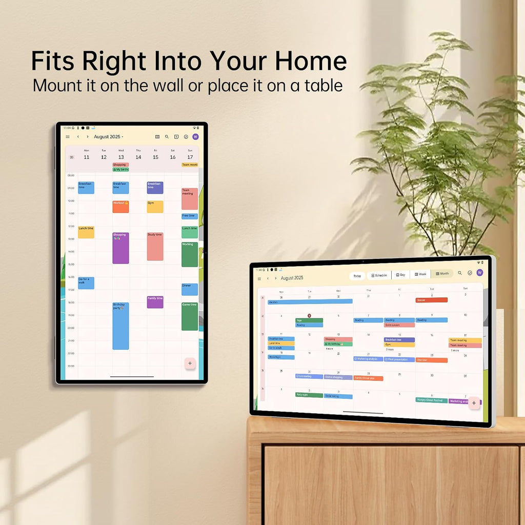 JAV Digital Calendar 25 Inch Electronic Wall Planner Smart Touchscreen Interactive Display & Chore Chart for Home & Meal Planning - Wall/Desk Mount, Wi-Fi Sync, Digital Photo Frame