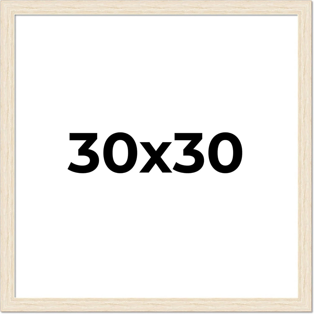 30x30 Frame Barnwood White Solid Wood Picture Frame Width 1.5 Inches | Interior Depth 0.5 Inches | Whitewashed Distressed Frame with UV Acrylic, Foam Board Backing & Hanging Hardware