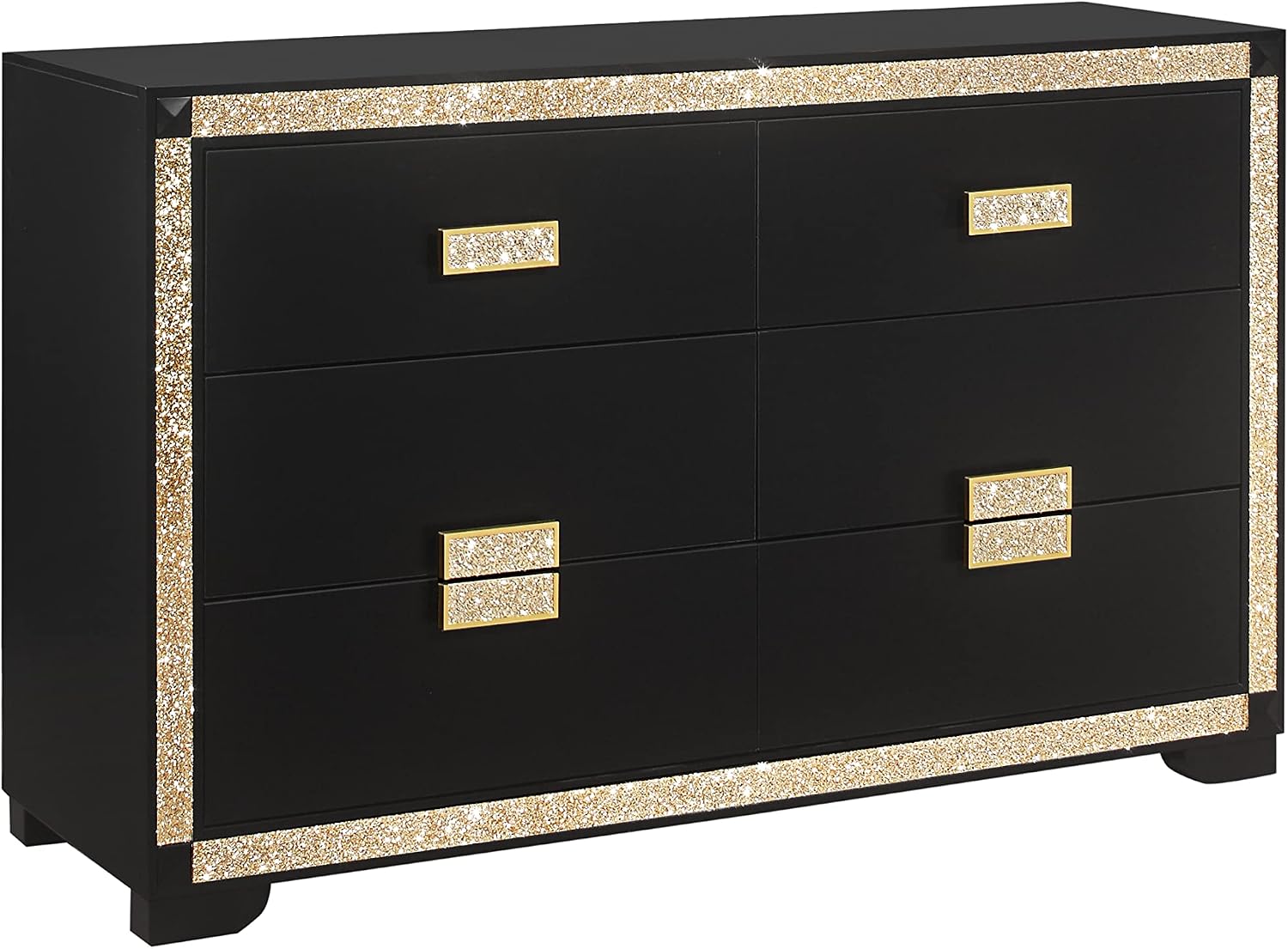 Lively Black,Gold Full Bedroom Set
